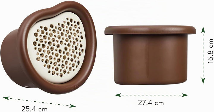 Elho Organic Bee Hotel 25cm - Insektenhotel für Bienen - 100% recyceltes Plastik - L27.4 x B16.8 x H