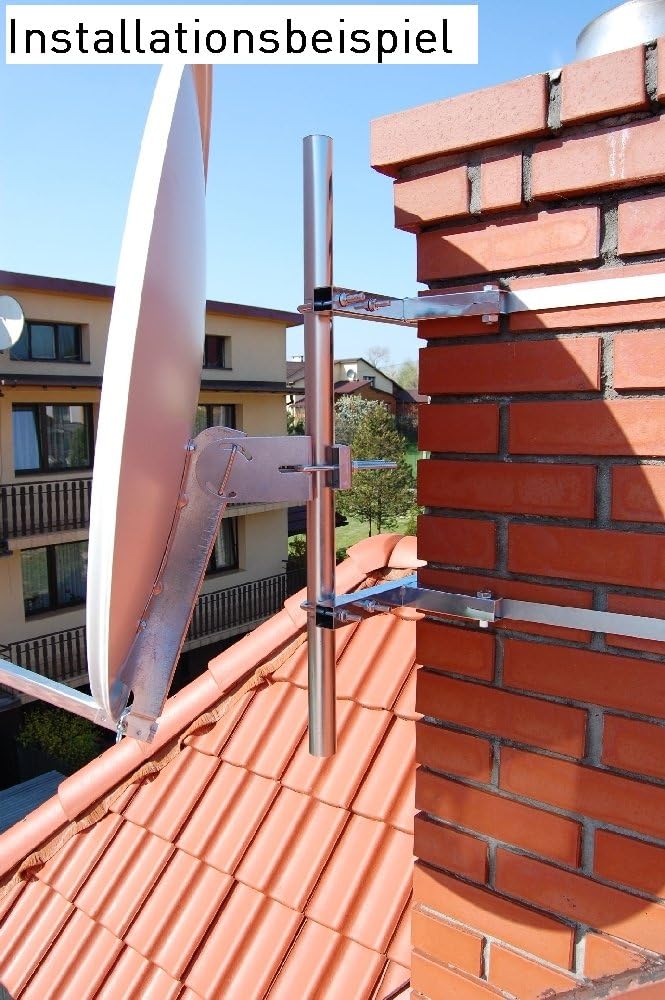 A.S.Sat 38910 verzinkter Stahl Schornstein- Masthalterset ohne Bohren für Montage