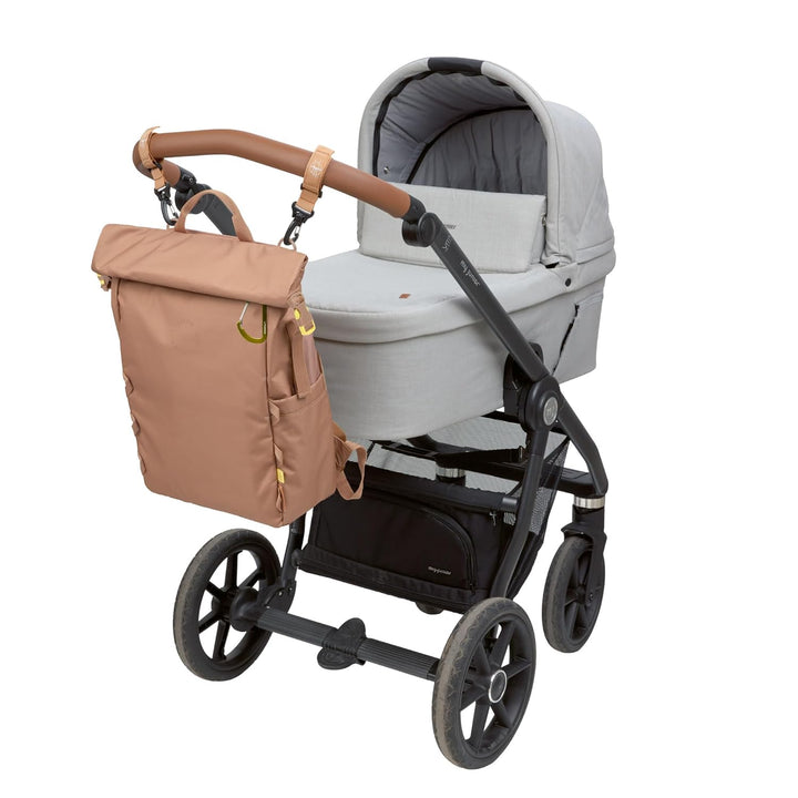 LÄSSIG Baby Wickelrucksack Wickeltasche Rucksack mit Wickelunterlage, Kinderwagenbefestigung, Flasch