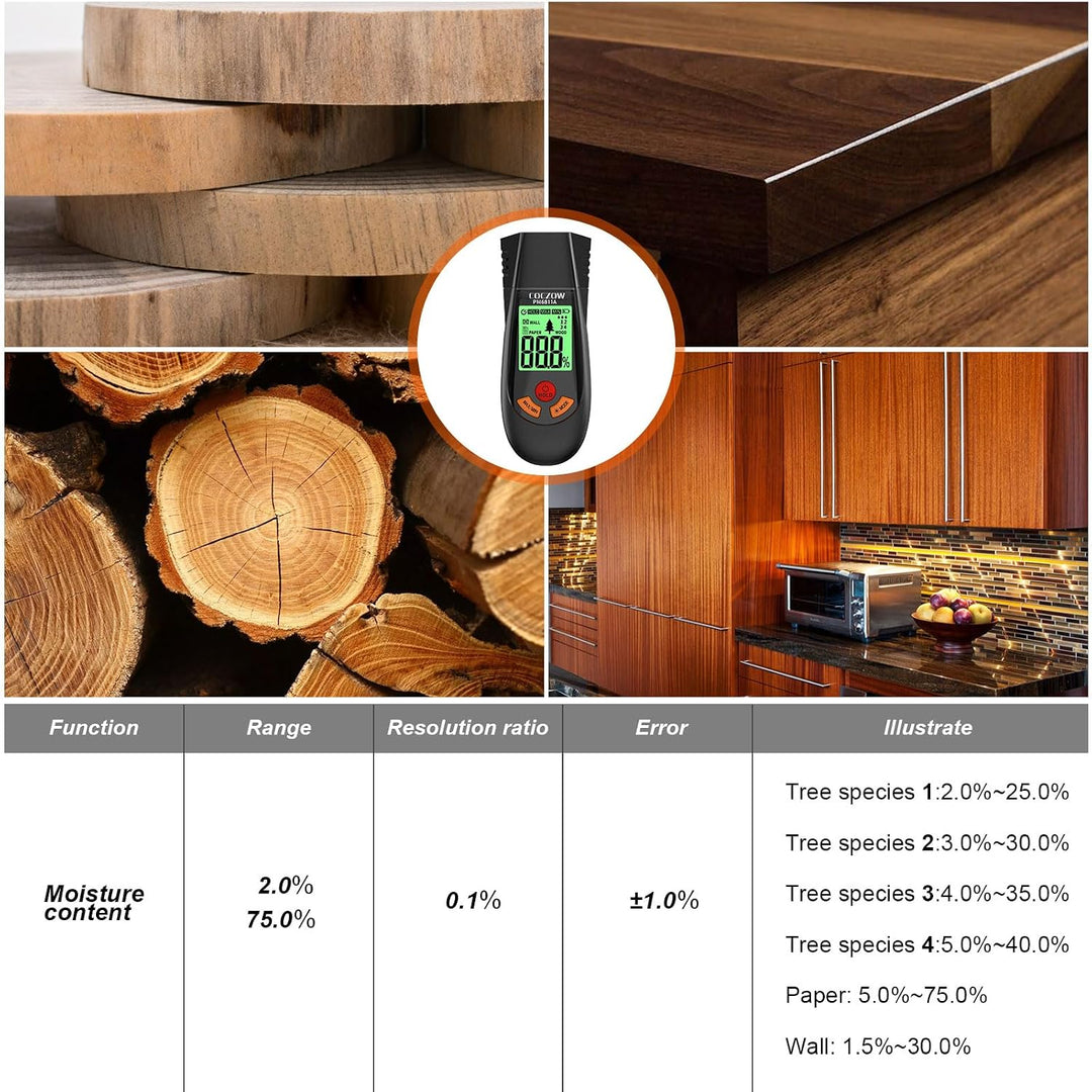 Feuchtigkeitsmessgerät, Feuchtigkeitsmesser Mit Batterie und LCD-Display, geeignet für die schnelle