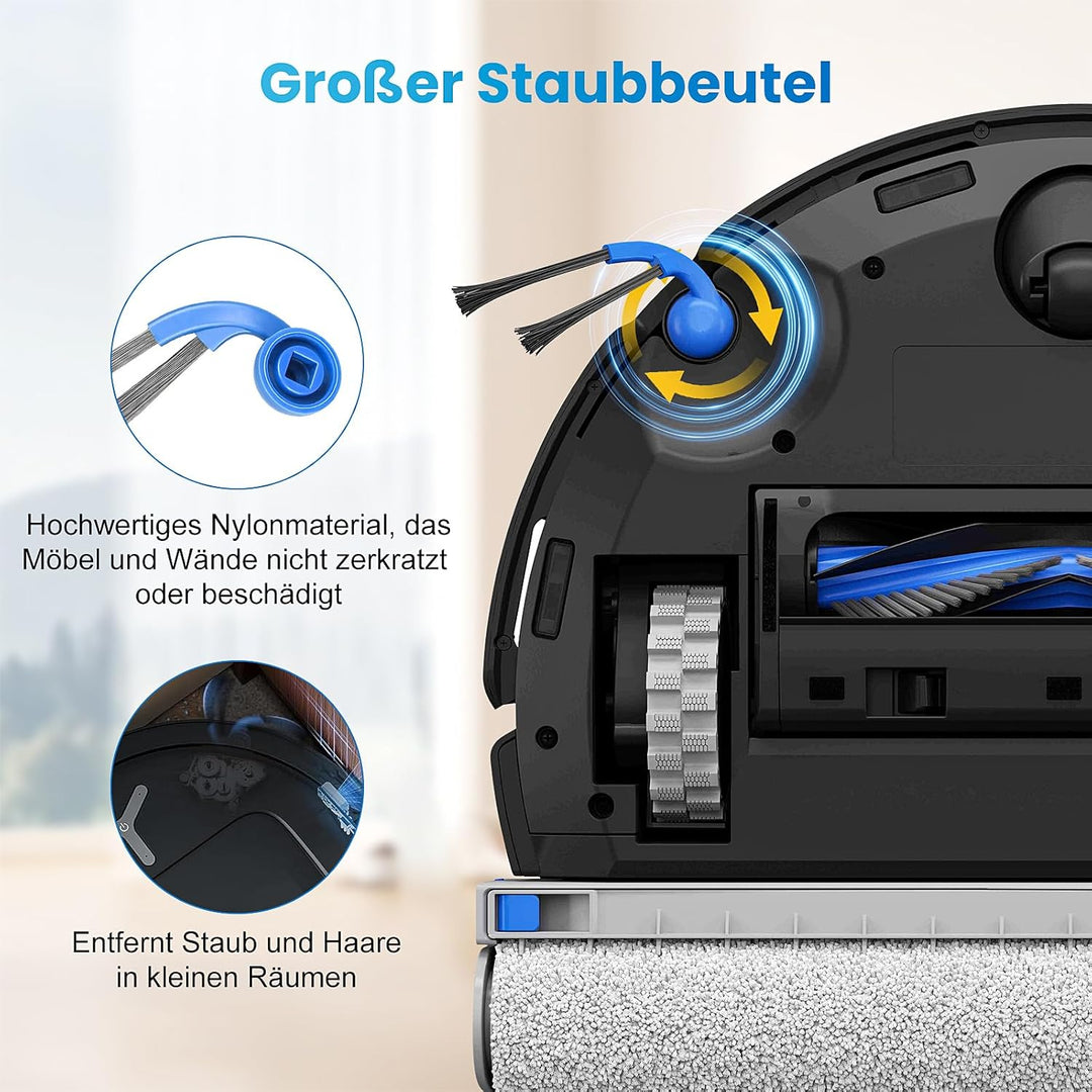 18 Stück Zubehörset für ECOVACS DEEBOT T80 Omni Saugroboter, 1 Gummi-Hauptbürste, 4 Filters, 2 Wisch