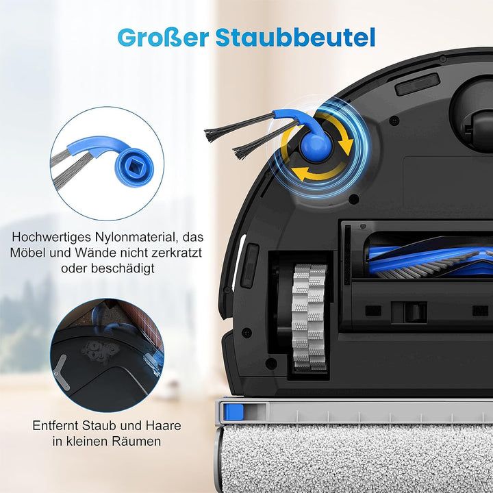 18 Stück Zubehörset für ECOVACS DEEBOT T80 Omni Saugroboter, 1 Gummi-Hauptbürste, 4 Filters, 2 Wisch