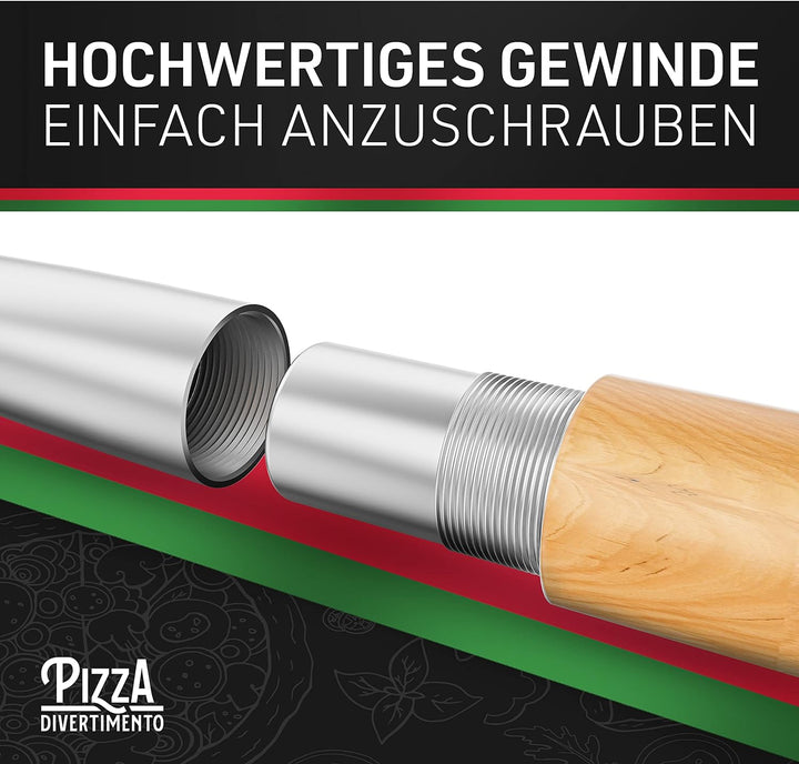 Pizza Divertimento [DAS ORIGINAL - Pizzaschieber - Pizzaschaufel aus rostfreiem Aluminium [83 cm]- R