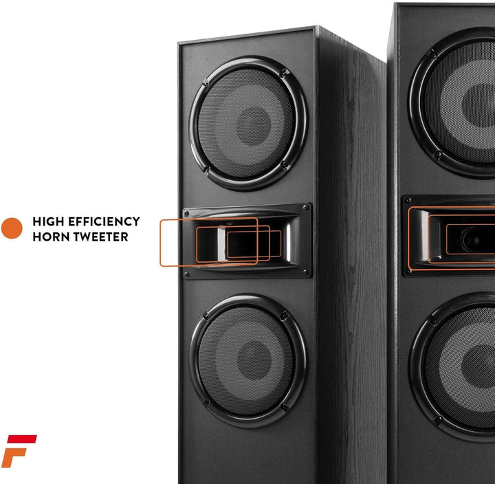 Fenton SHF700B - Standlautsprecher Paar, HiFi Lautsprecher Stereo Set, 400 Watt Standlautsprecher 3-