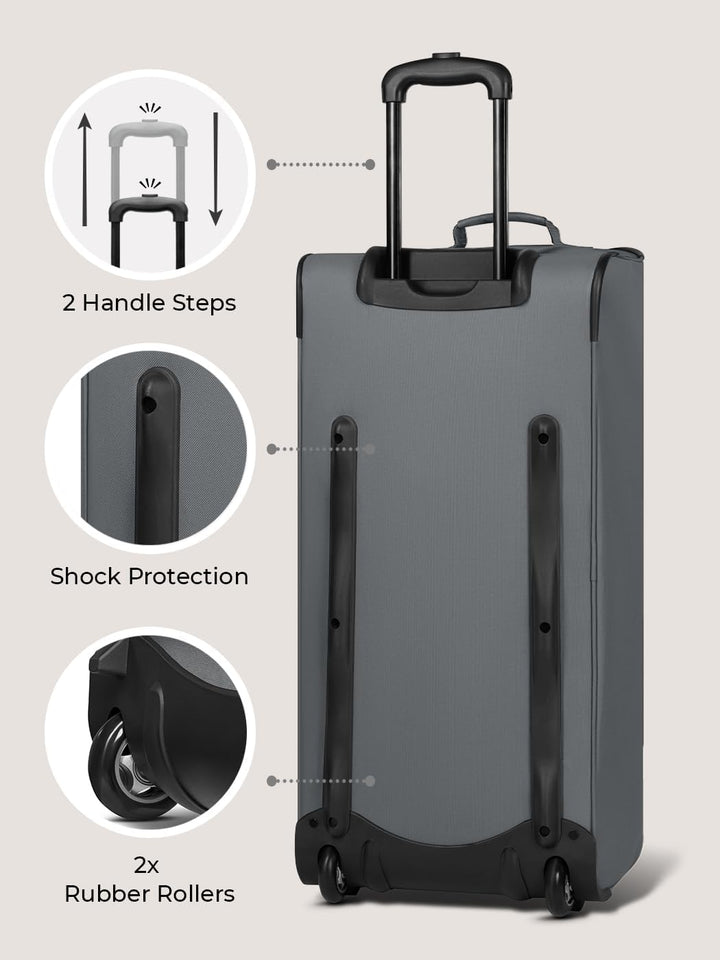 REDOLZ grosse L Trolley-Reisetasche mit Rollen 71 cm | 81 Liter | für Männer & Frauen (Duffle Essent