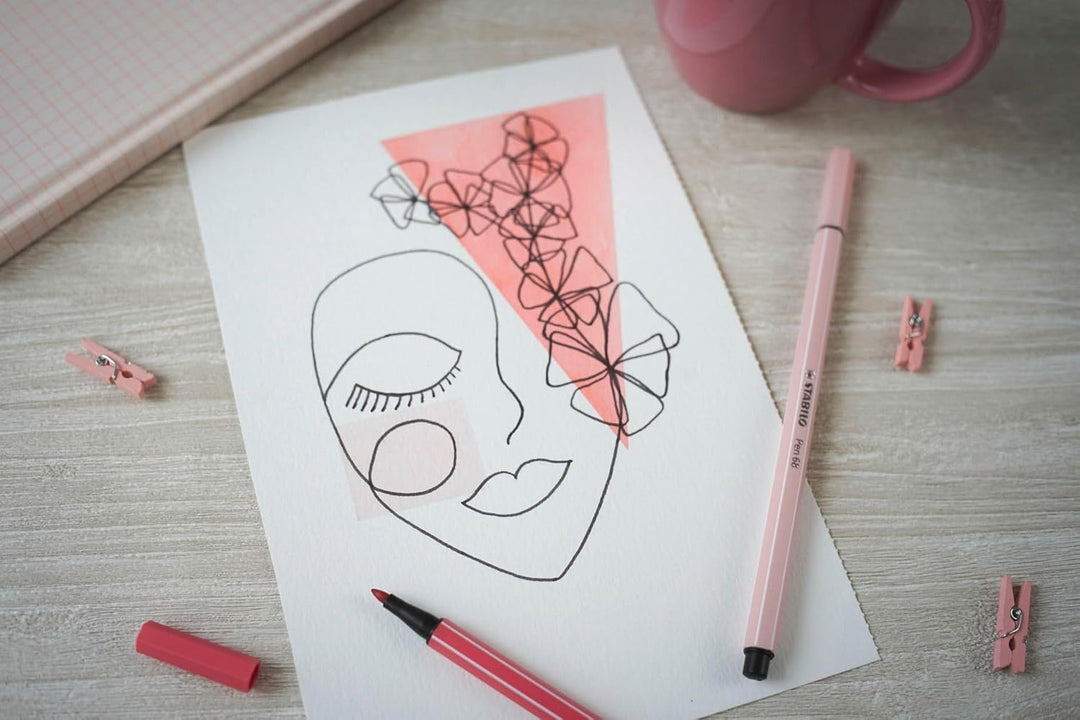 Premium-Filzstift - STABILO Pen 68 - 18er Pack - mit 18 verschiedenen Farben 18er Pack Standardfarbe