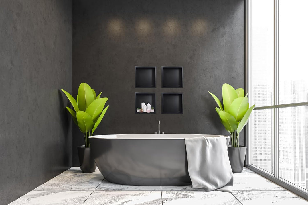 Balneo WALL-BOX ONE Black Edelstahl wandnische dusche Duschnische, wasserdicht, flexibler Nischenein