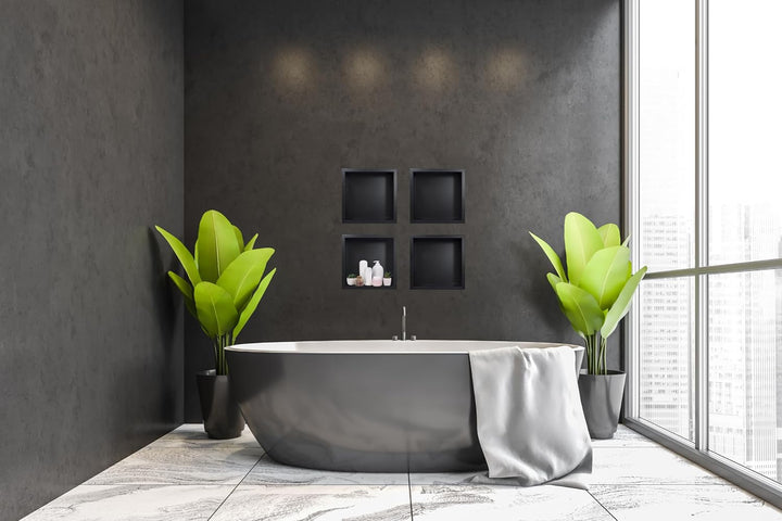 Balneo WALL-BOX ONE Black Edelstahl wandnische dusche Duschnische, wasserdicht, flexibler Nischenein