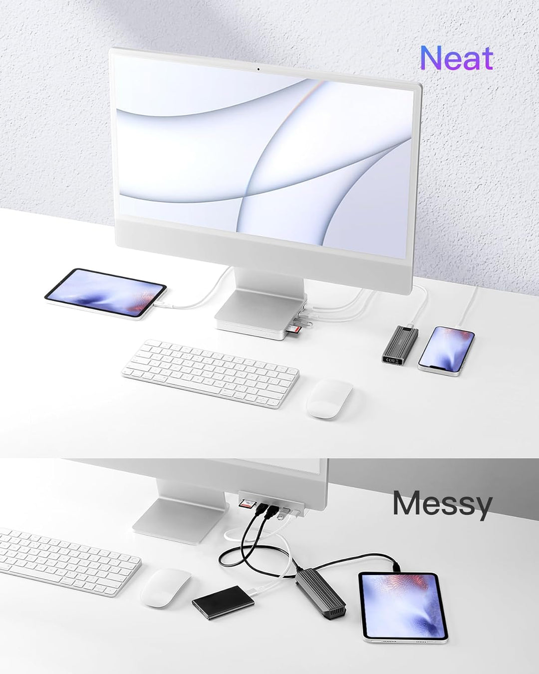 Inateck USB C Hub für iMac, Dockingstation Kompatibel mit iMac 24 Zoll 2021/2023, USB 3.2 Gen 2, 8-i
