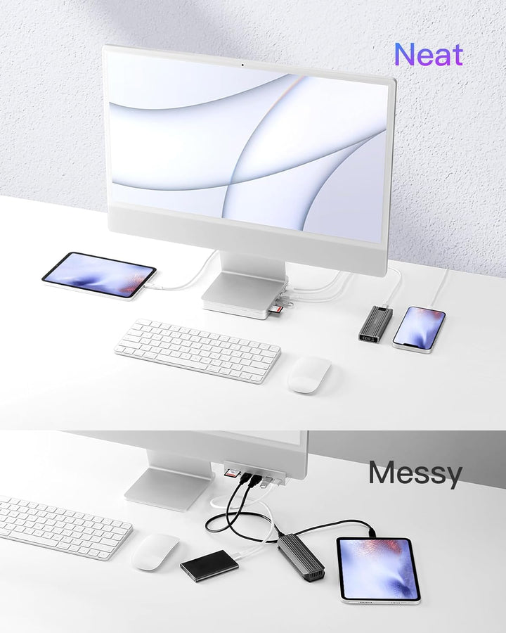 Inateck USB C Hub für iMac, Dockingstation Kompatibel mit iMac 24 Zoll 2021/2023, USB 3.2 Gen 2, 8-i