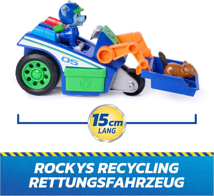 PAW PATROL - Search &amp; Rescue: Rockys Rettungs-Fahrzeug, Fahrzeug mit Rückziehmotor, ca. 15 cm, inkl.