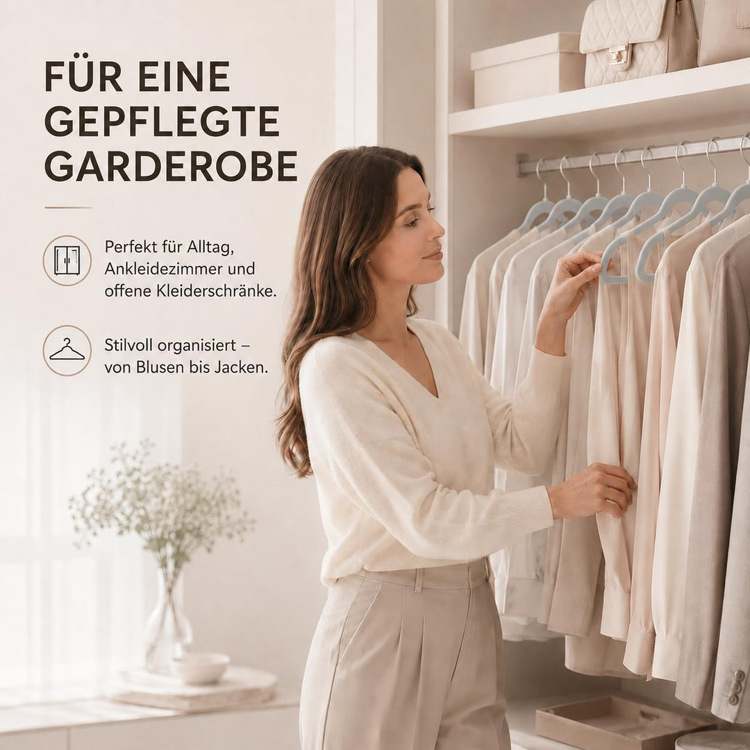 HOUSE DAY Kleiderbügel Samt 40 Stück, rutschfeste Schmale Bügel als Kleiderbügel Platzsparend design