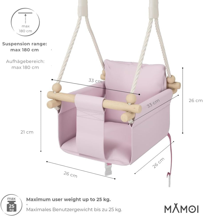 MAMOI® Babyschaukel, Baby schaukel Indoor, Kinderschaukel aus Holz, Holzschaukel für Kinder, Schauke