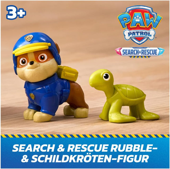 PAW PATROL - Search & Rescue: Rubbles Rettungs-Bulldozer, Fahrzeug mit Rückziehmotor, ca. 15 cm, ink