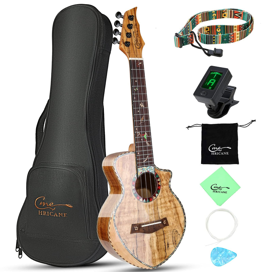Hricane Konzert Ukulele aus edel hochqualitativ Spalten Ahorn, Professional Ukulelen glatt glänzend