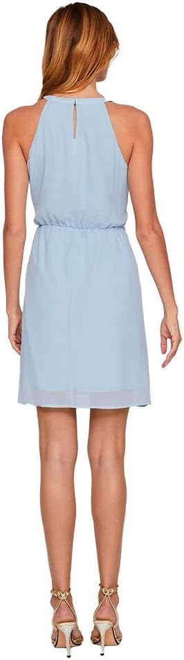 Vila Damen Vimilina Halterneck Dress/Su - Noos Kleid 44 Kentucky Blue/Detail:elastic, 44 Kentucky Bl