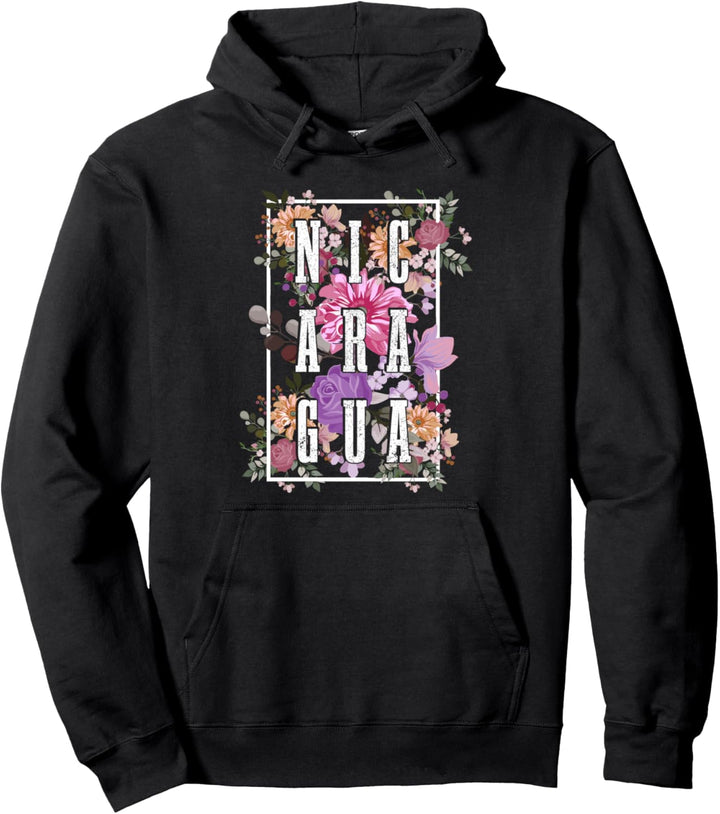 Nicaragua Blumen Tropische Blumen Nicaraguan Pride Vintage Pullover Hoodie