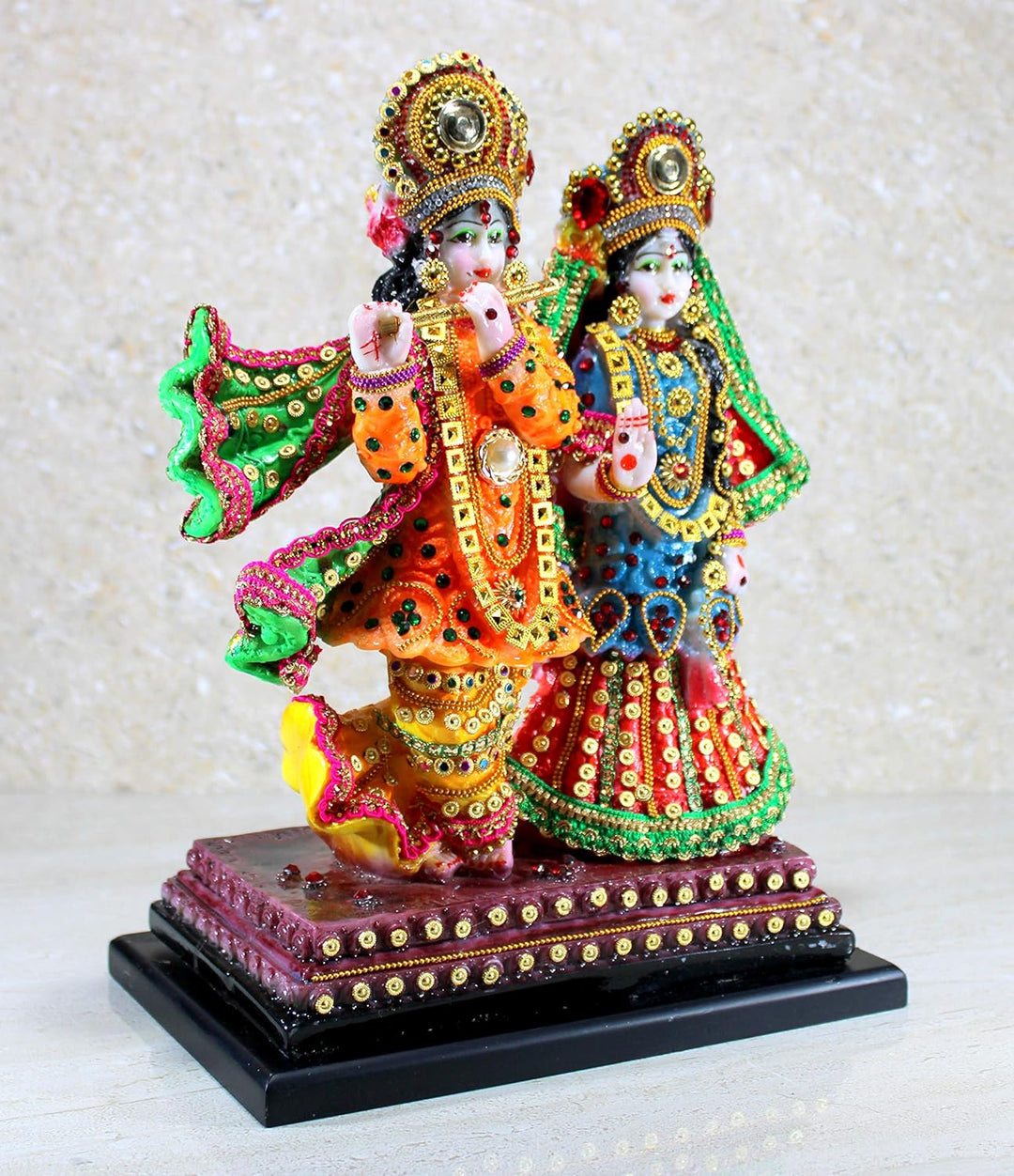 eSplanade Resin Radha Krishna on Chair Murti Idol Statue Sculpture (Radha Krishna Standing), Radha K