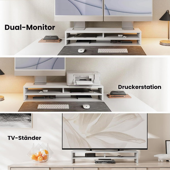 Fenge Dual Monitorständer Riser 2 Etagen Bildschirmständer für Computer PC Laptop Drucker TV, Schrei
