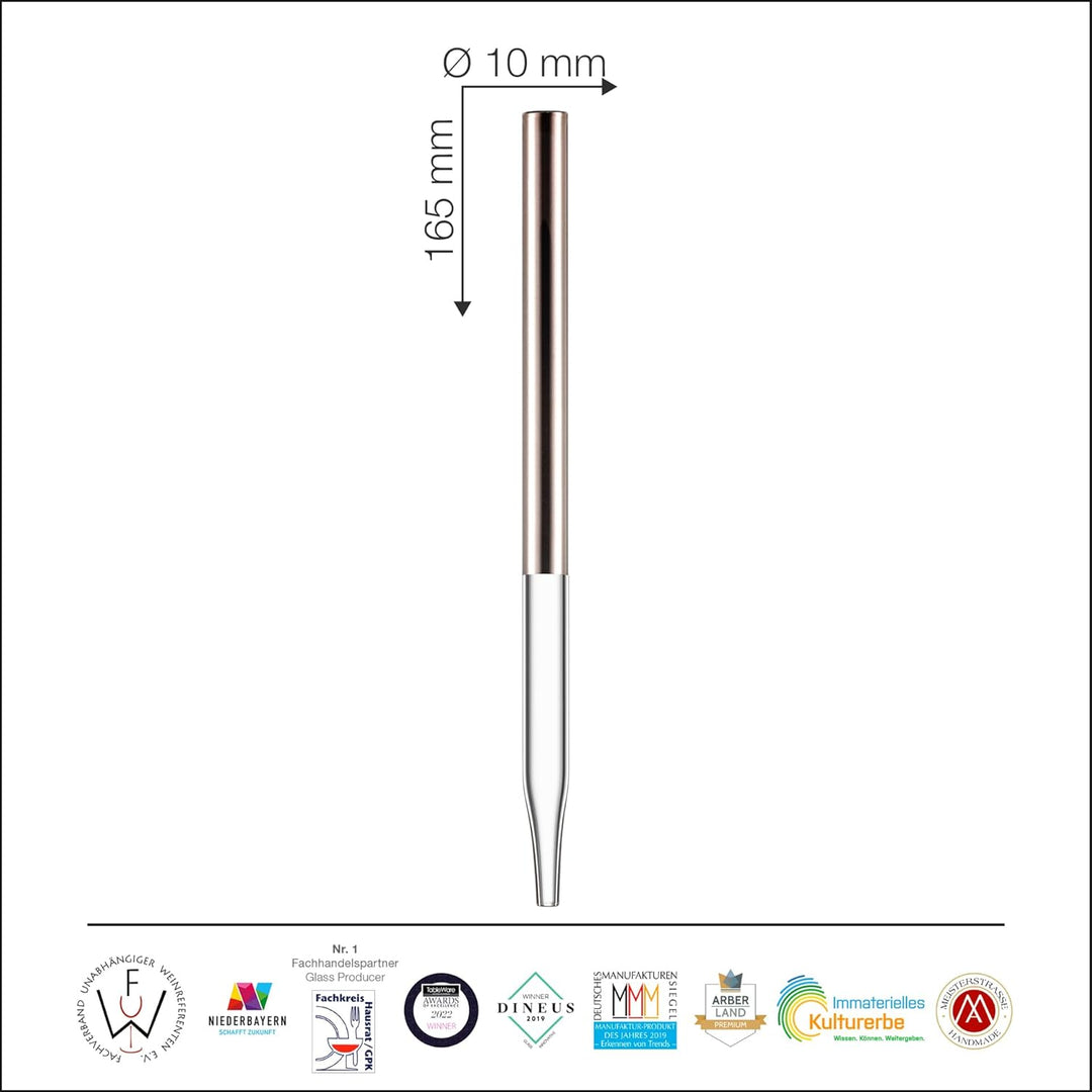 EISCH Whisky Pipette Platin - Handgefertigte Glaspipette veredelt mit echtem Platin - Made in German