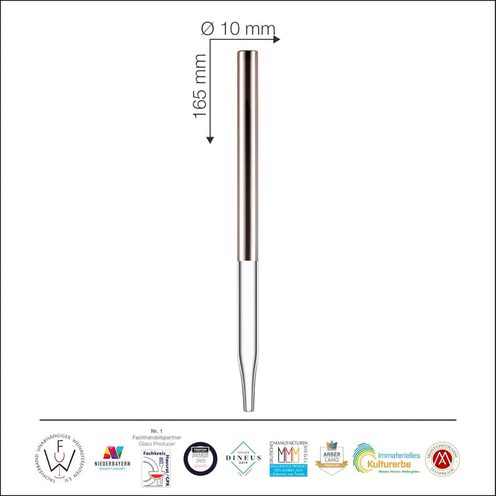 EISCH Whisky Pipette Platin - Handgefertigte Glaspipette veredelt mit echtem Platin - Made in German
