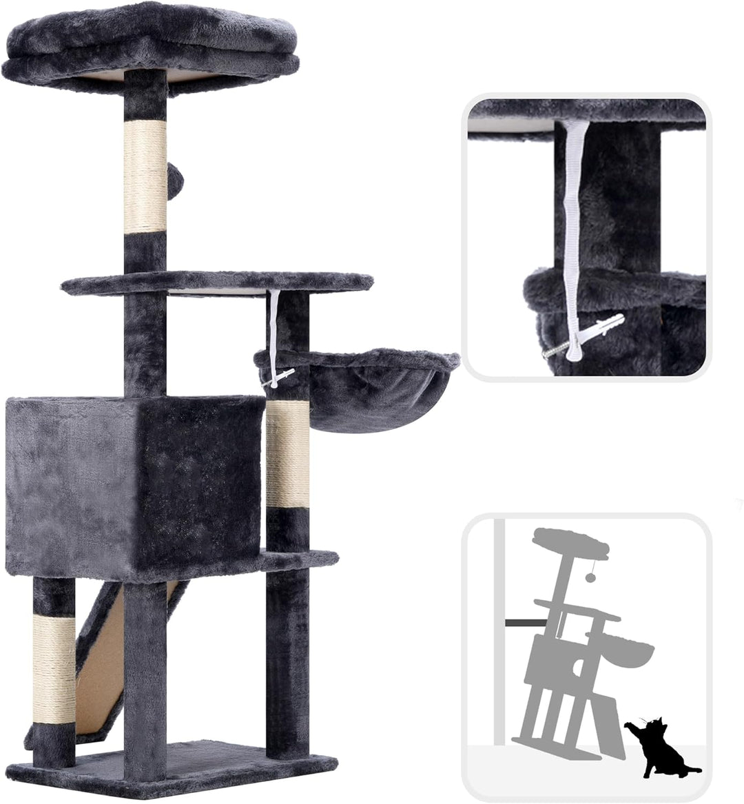Hey-brother Kratzbaum, 108cm Indoor Katzenbaum, mehrstöckiger Katzenkratzbaum für Kätzchen, mit Krat