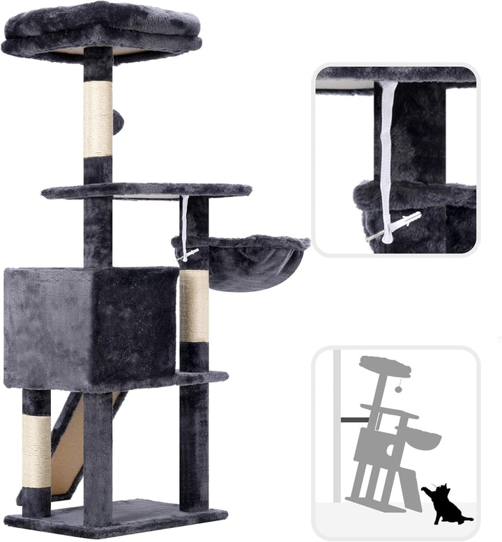Hey-brother Kratzbaum, 108cm Indoor Katzenbaum, mehrstöckiger Katzenkratzbaum für Kätzchen, mit Krat
