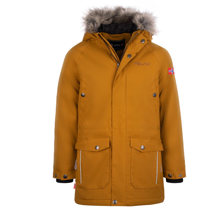 Trollkids Kinder Nordkapp wasserdichter winddichter Parka 92 Bronze, 92 Bronze