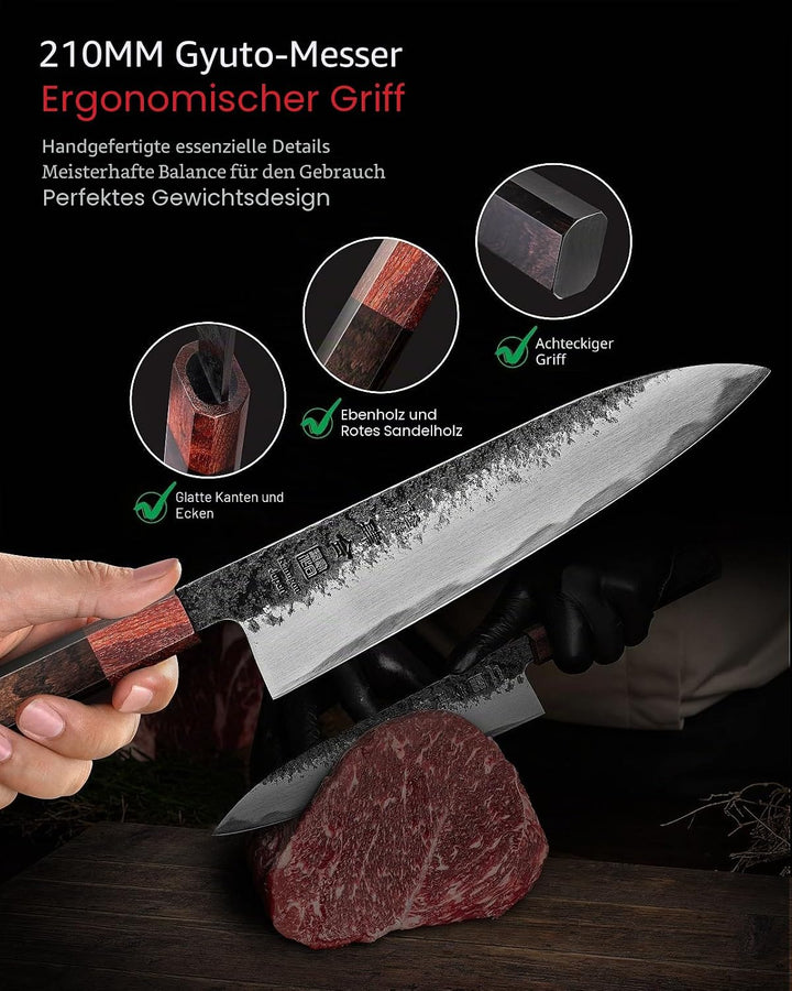 kanngou Japanisches Messer AUS-8 Stahl, 21 cm Gyuto Kochmesser