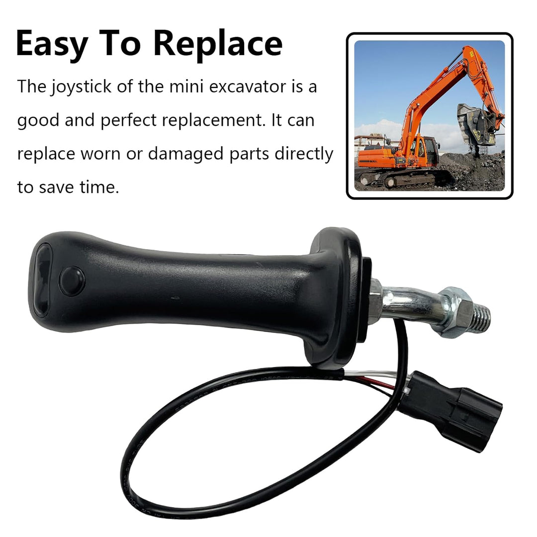 Ysislybin Bagger-Joystick-Kit, 2 Stück 3-Tasten-Joystickgriffe für Bagger ABS und Aluminiumlegierung