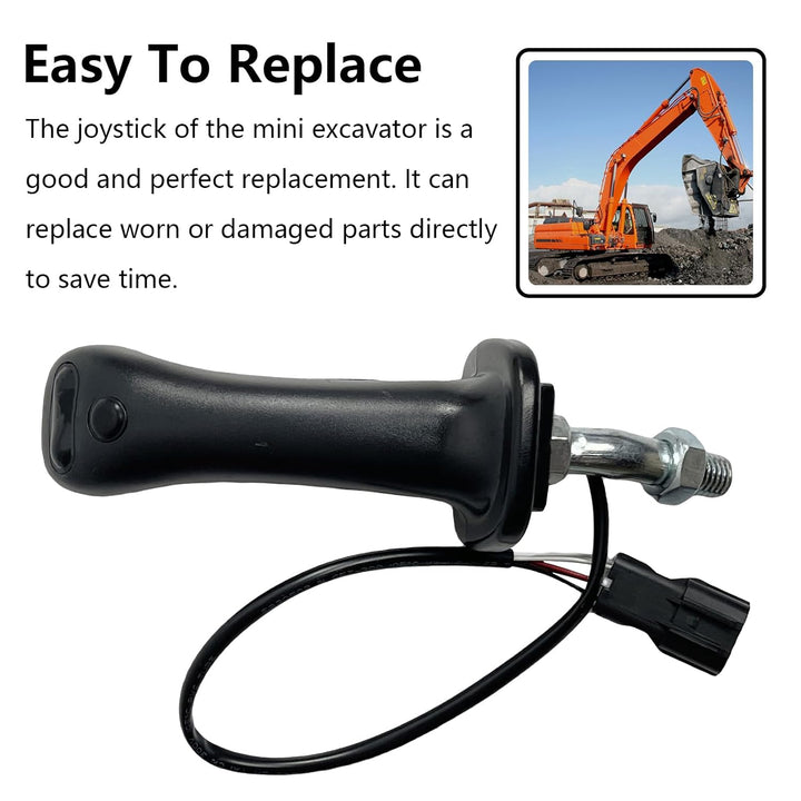 Ysislybin Bagger-Joystick-Kit, 2 Stück 3-Tasten-Joystickgriffe für Bagger ABS und Aluminiumlegierung