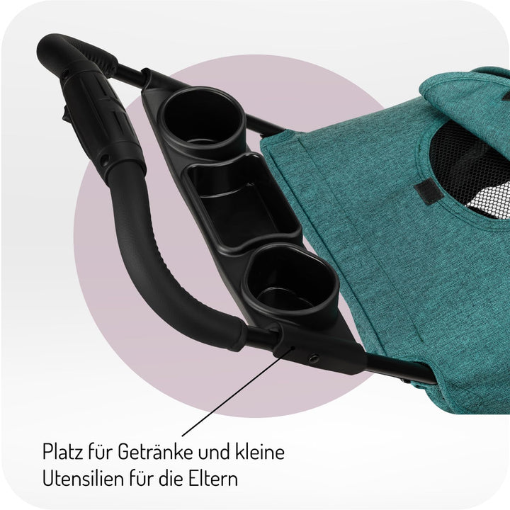 MoMi ISLA Kinderbuggy, Kinderwagen ab dem 6. Lebensmonat, bis 15 kg Körpergewicht, 5-Punkt-Sicherhei