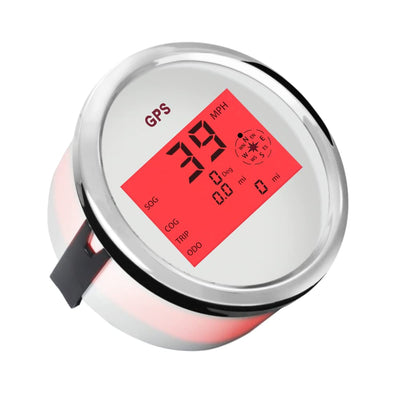 ELING Wasserdichter digitaler Tachometer, GPS-Kilometerzähler, Tripmeter, Chrom, Tacho-Messgerät für