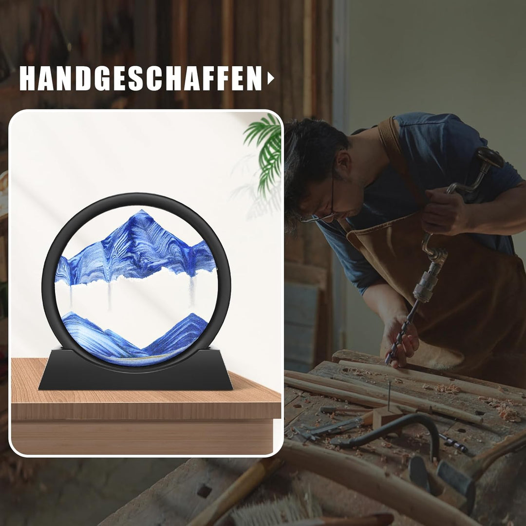 Wai Danie Sandbilder zum Drehen 3D Sandscape - die Sandkunst in Tiefsee Fliessende Sandmalerei Sandb
