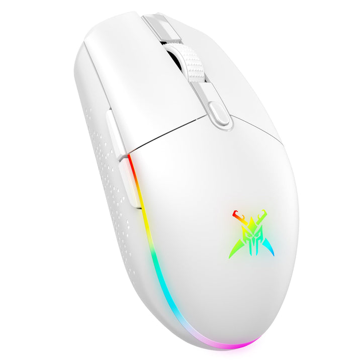 TECKNET Kabellose Gaming-Maus, RGB 2.4G/USB-C Kabelgebundene Gaming-Maus, 8000 DPI Wiederaufladbar,