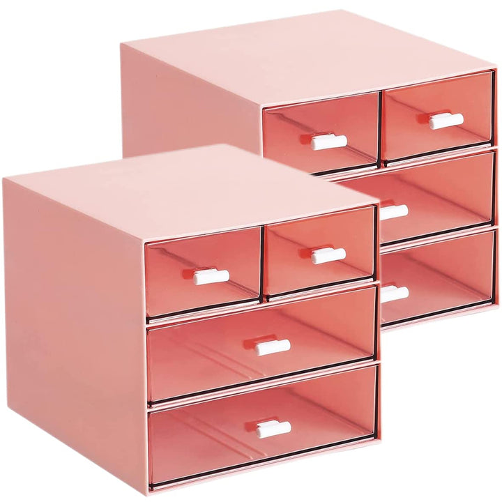 Schreibtisch-Aufbewahrung, Make-up-Aufbewahrungsbox mit 4 Schubladen, Kunststoff, Bürobedarf, Organi