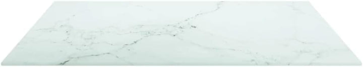 BADJAS Tischplatte Weiss Hartglas in Marmoroptik Schreibtischplatte, DIY Stabile Esstisch, Schreibti