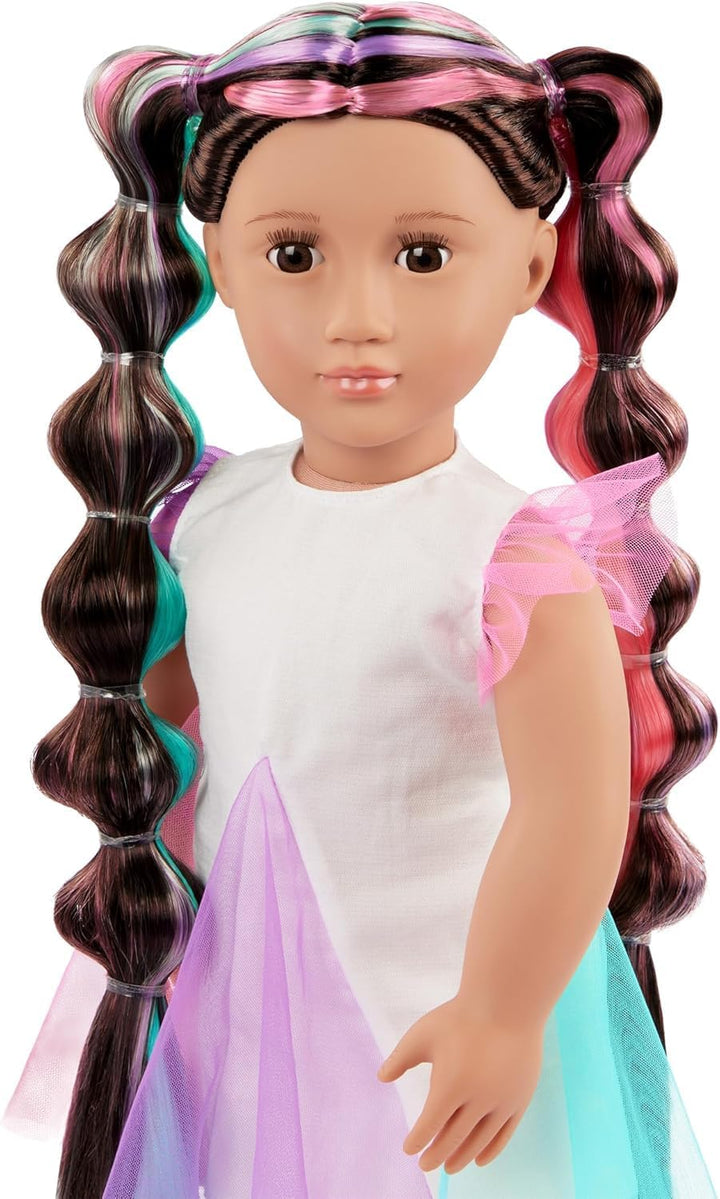 Our Generation - Tina - from Hair to There - 46 cm Hair Grow Doll - Lebensechte braune Augen und ult