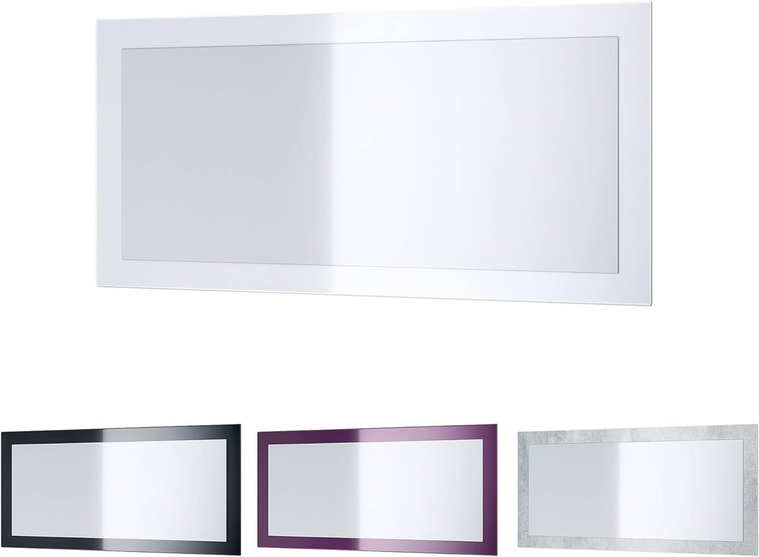 Vladon Spiegel Lima, Wandspiegel mit Rahmen im modernen Stil, Bordeaux Hochglanz (89 x 45 cm), Borde