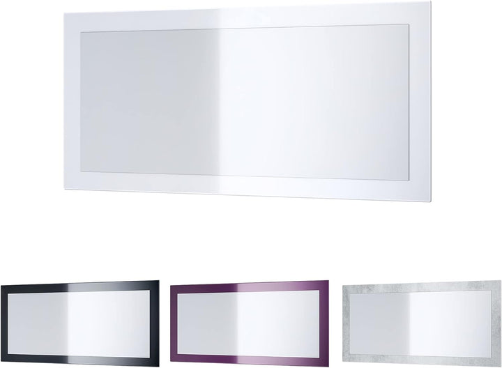 Vladon Spiegel Lima, Wandspiegel mit Rahmen im modernen Stil, Bordeaux Hochglanz (89 x 45 cm), Borde