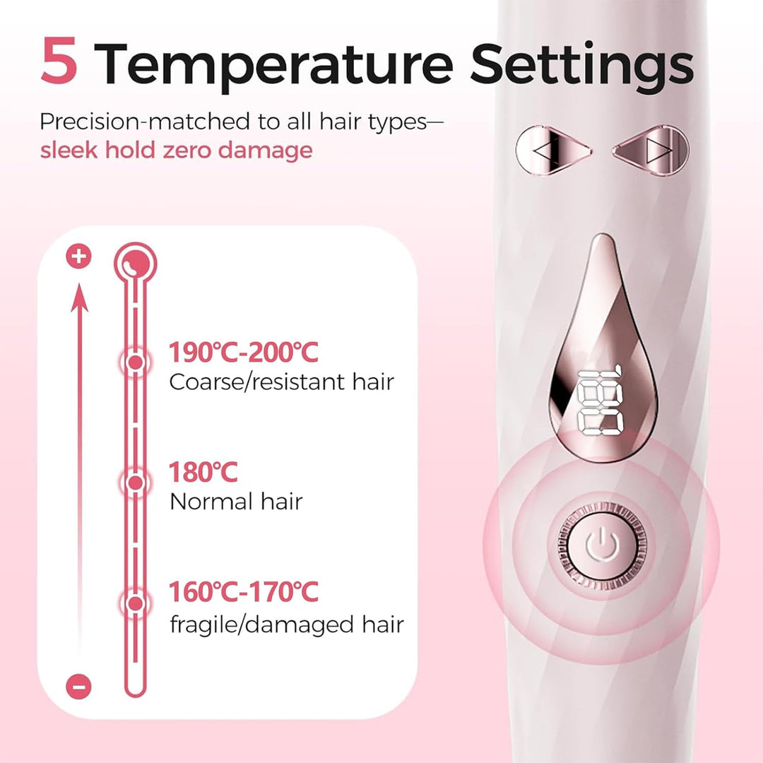 Lockenstab, automatisch, 3-in-1, Rosa – Keramikbeschichtung, eisige Keramikbeschichtung, schnelles A