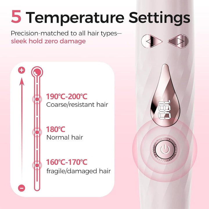 Lockenstab, automatisch, 3-in-1, Rosa – Keramikbeschichtung, eisige Keramikbeschichtung, schnelles A