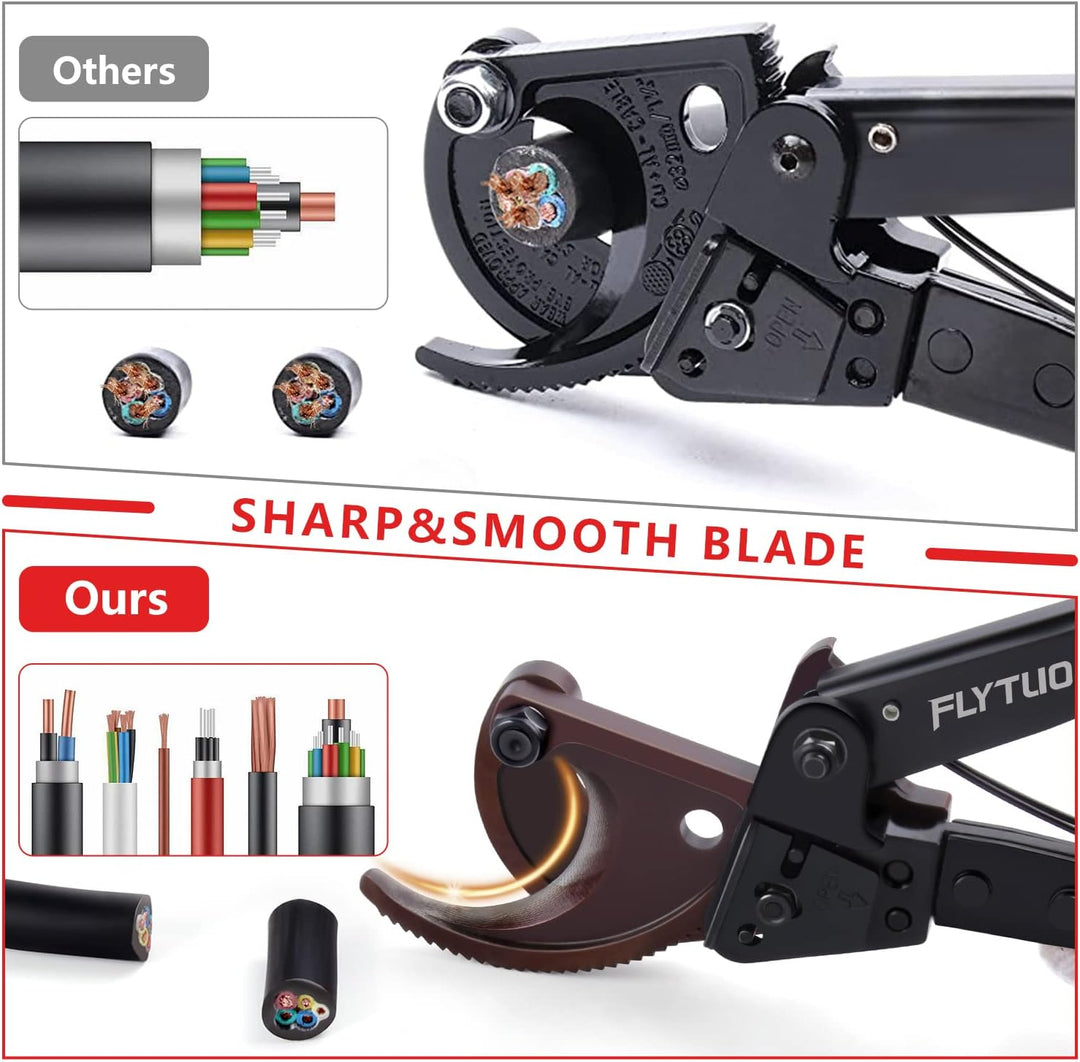 Flytuo Kabelschneider, verbesserte Klinge, robuster Kabelschneider für Aluminium-Kupferkabel und ele