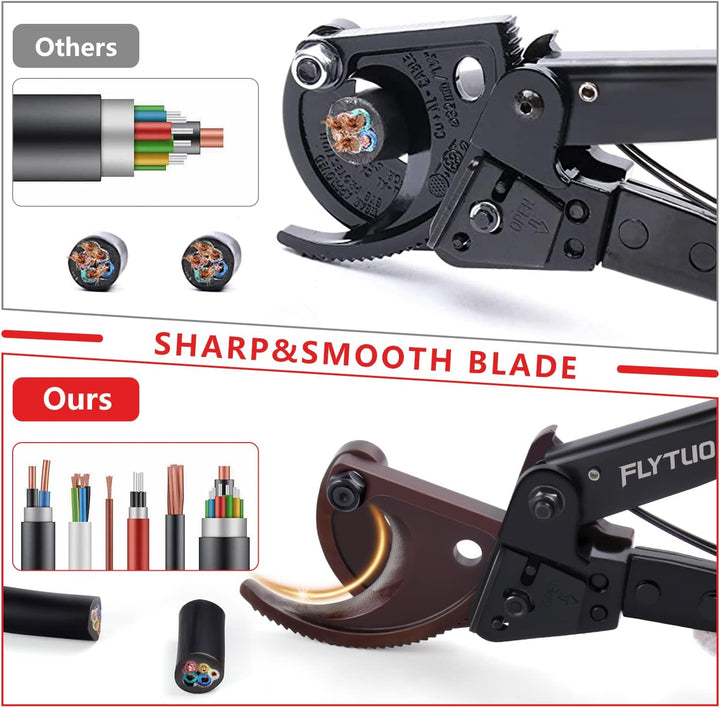 Flytuo Kabelschneider, verbesserte Klinge, robuster Kabelschneider für Aluminium-Kupferkabel und ele