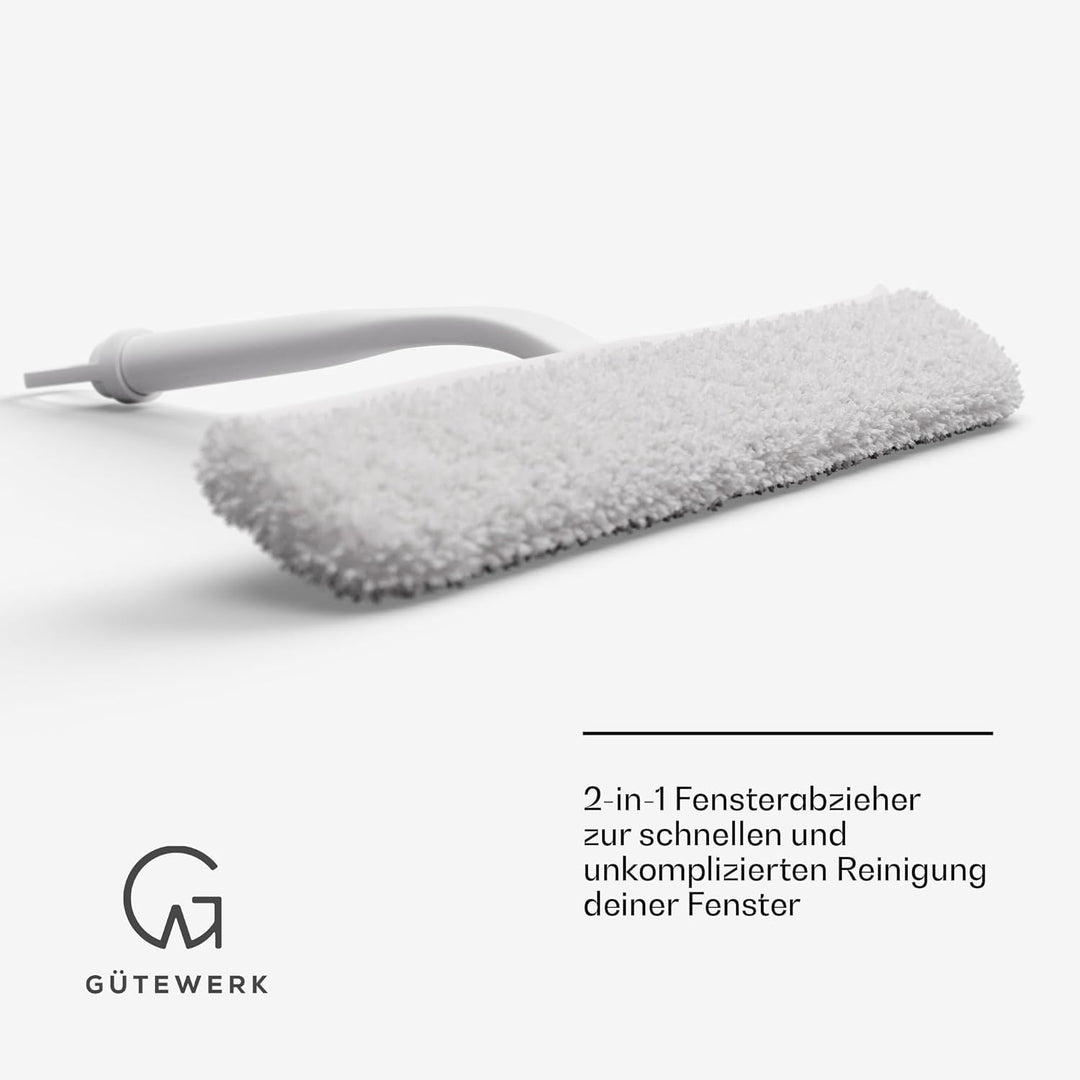 Fensterreiniger und Tuch 2 in 1, Glasreiniger 28 cm, Duschabzieher Box, Fensterreinigung waschbar, p