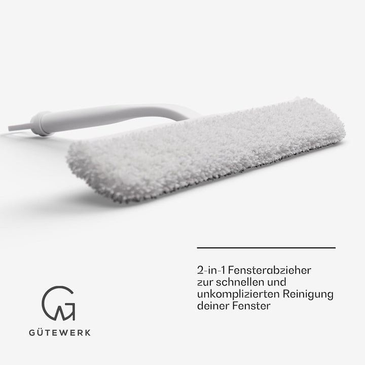Fensterreiniger und Tuch 2 in 1, Glasreiniger 28 cm, Duschabzieher Box, Fensterreinigung waschbar, p