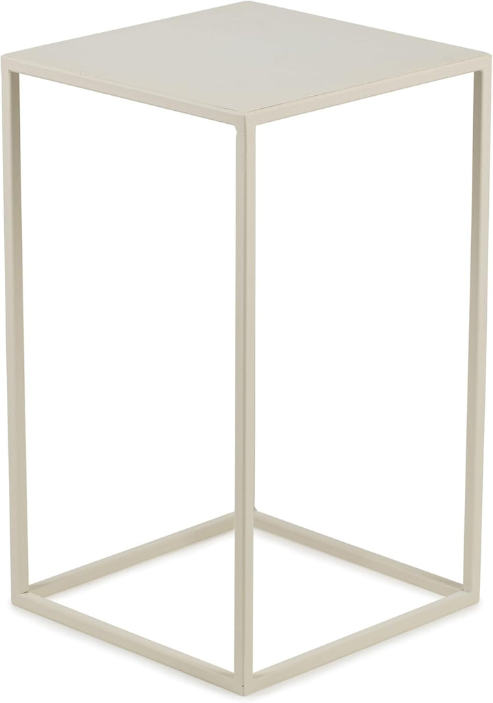 HowHomely Blumenständer Metall Cremefarben 40 cm Hoch - Solider und Robuster Blumenhocker Metall - P