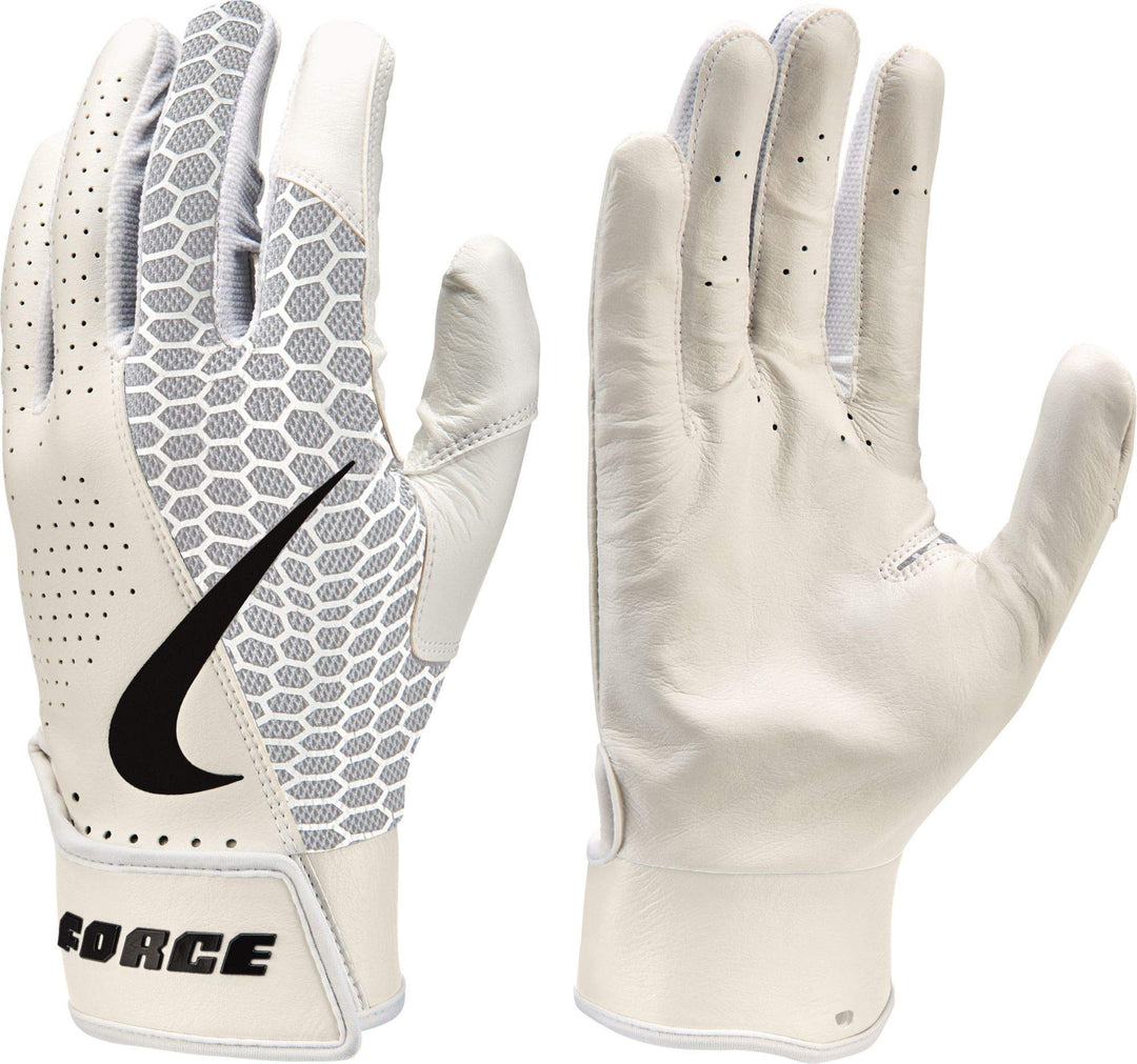 Nike Force Edge Kunstleder Baseball Handschuhe, Batting Gloves L Weiss, L Weiß