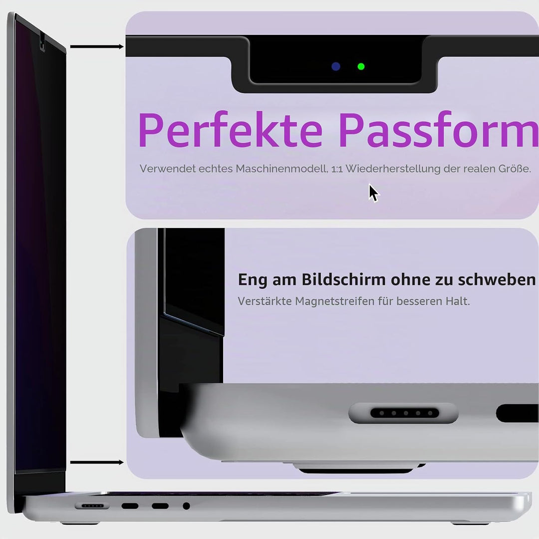 Sichtschutz kompatibel mit MacBook Pro 35.6 cm (14 Zoll), magnetisch, abnehmbar, 35.6 cm (14 Zoll) B