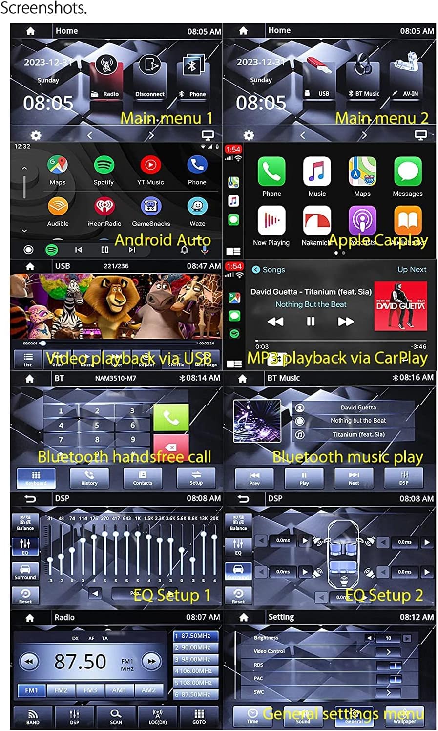 Nakamichi NAM3510-M7 Lizenziertes Apple CarPlay Android Auto Multimedia Headunit Radio Stereo Univer